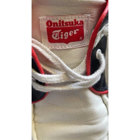 Vintage Onitsuka Tiger D1K1L Men’s shoes Sz 9 F460811 Black White Red Leather - Picture 9 of 11